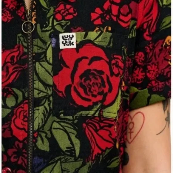 Lucy & Yak Ragan Organic Cotton Cropped Jumpsuit in Maria Print - Picture 7 of 12